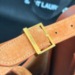 Saint Laurent Le 5 A 7 Supple Small In Suede Coffee